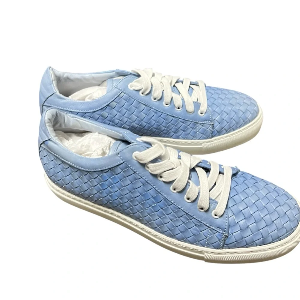 New Mens Diverso London Cornflower Blue Dip Dye Woven Low Top Sneakers 42‎ 8